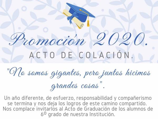 Acto de colaci&oacute;n virtual para los egresados del primario